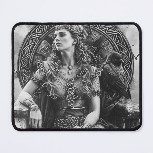 Item preview, Elegant Black and White Norse Goddess Frigg Art designed and sold by All Souls Dream.