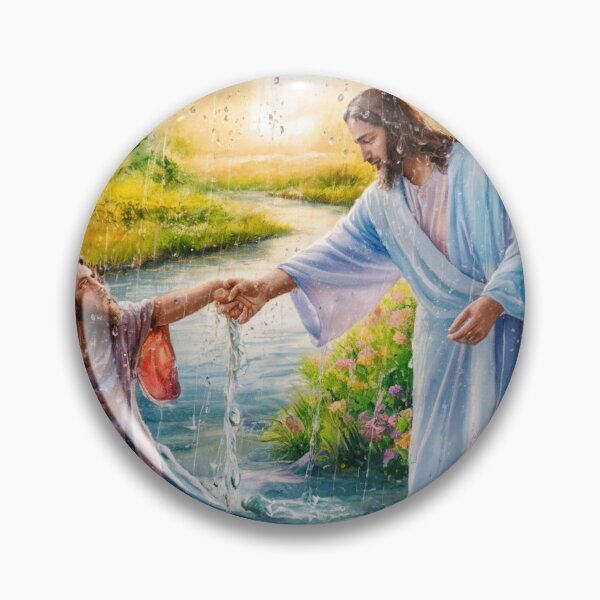 Item preview, Jesus watercolor painting.jesus in the river  designed and sold by Obinne.
