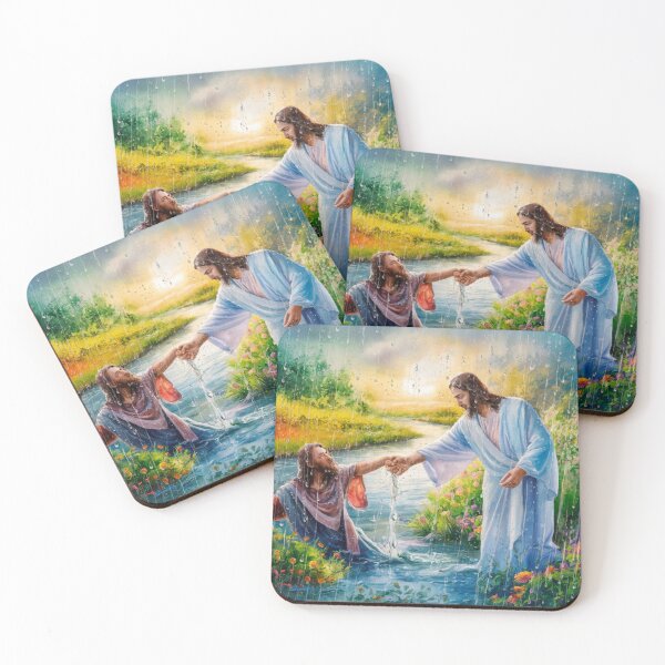 Item preview, Jesus watercolor painting.jesus in the river  designed and sold by Obinne.
