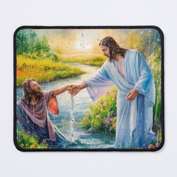 Item preview, Jesus watercolor painting.jesus in the river  designed and sold by Obinne.