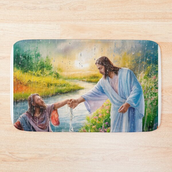 Item preview, Jesus watercolor painting.jesus in the river  designed and sold by Obinne.