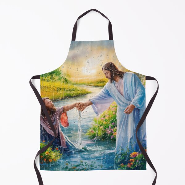 Item preview, Jesus watercolor painting.jesus in the river designed and sold by Obinne.