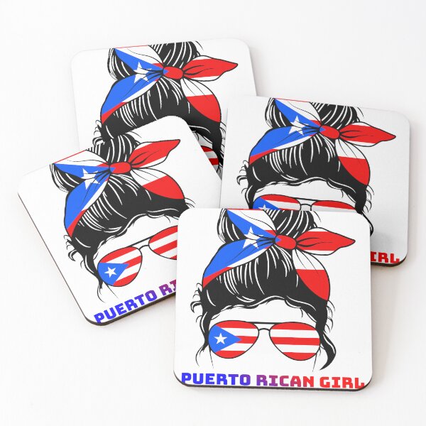 Item preview, Puerto Rican Girl with Messy Hair and Flag Sunglasses designed and sold by UnspokenArtist.