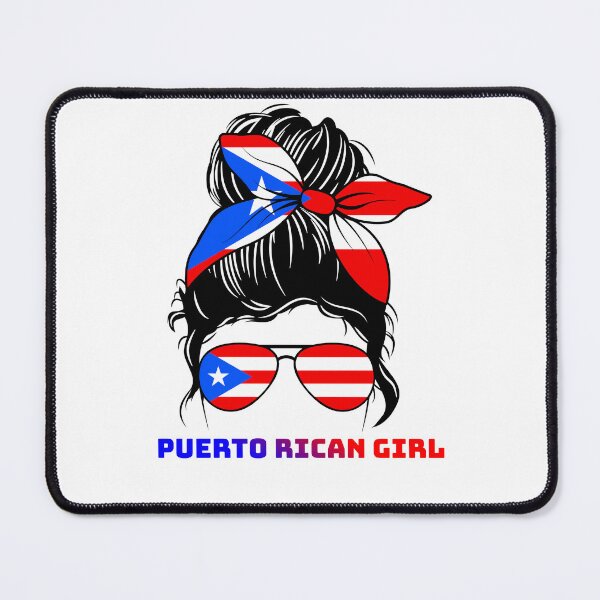 Item preview, Puerto Rican Girl with Messy Hair and Flag Sunglasses designed and sold by UnspokenArtist.