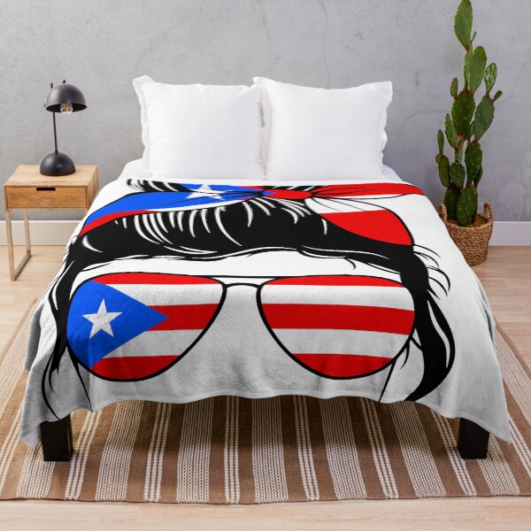 Item preview, Puerto Rican Girl with Messy Hair and Flag Sunglasses designed and sold by UnspokenArtist.