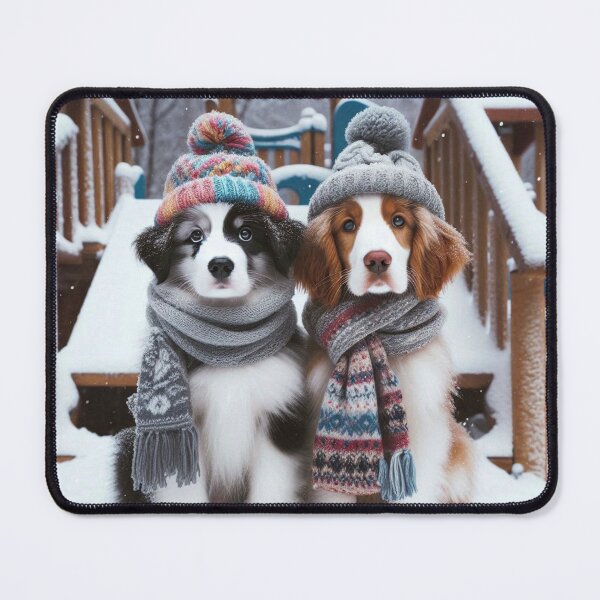 Artikelvorschau, Winterliche Border Collies entworfen und verkauft von Wags & Tails.