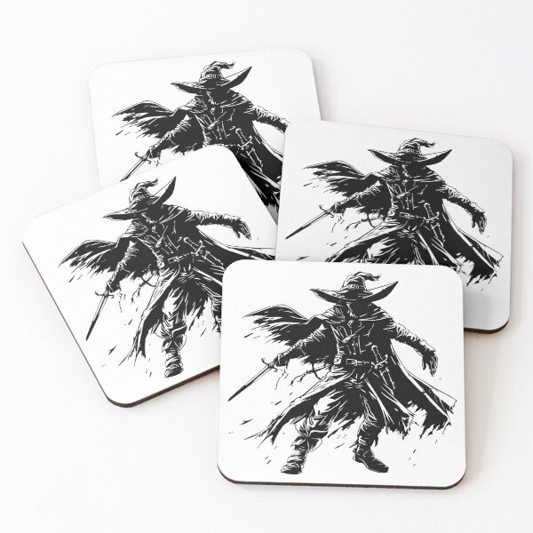 Item preview, Male Witch Hunter Attacking Black and White Design designed and sold by VMPrinting.