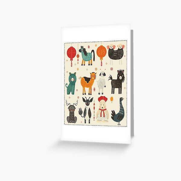 Item preview, Zodiac Animals - Chinese New Year Folk Art designed and sold by leblancdonna.