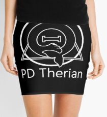 PD (ytb) Theta-Delta Therian Symbol WHITE "PD Therian" Mini Skirt
