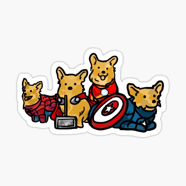 Corgs Assemble Sticker