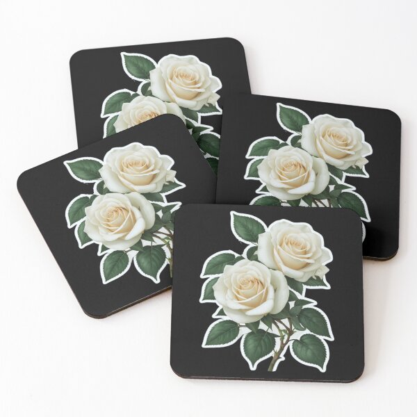Item preview, Elegant White Roses Botanical Illustration designed and sold by WhiteDoveArt.