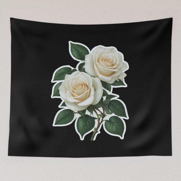 Item preview, Elegant White Roses Botanical Illustration designed and sold by WhiteDoveArt.