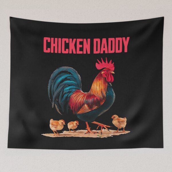 Item preview, Chicken Daddy:  Majestic Rooster And Chicks Farmyard Art designed and sold by elynne9.