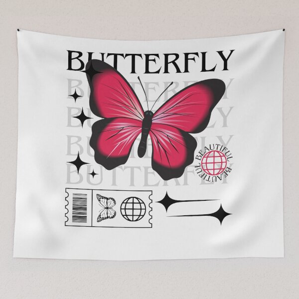 Item preview, Pink Butterfly with Black Fading Text designed and sold by AveryZi.