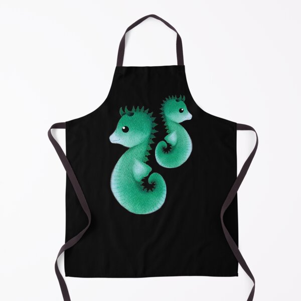 Item preview, green cute seahorse - dark designed and sold by doveydotdraws.