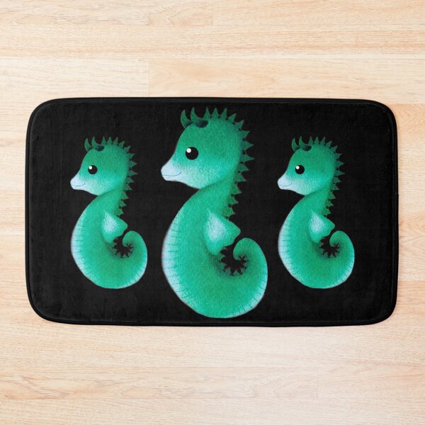 Item preview, green cute seahorse - dark designed and sold by doveydotdraws.