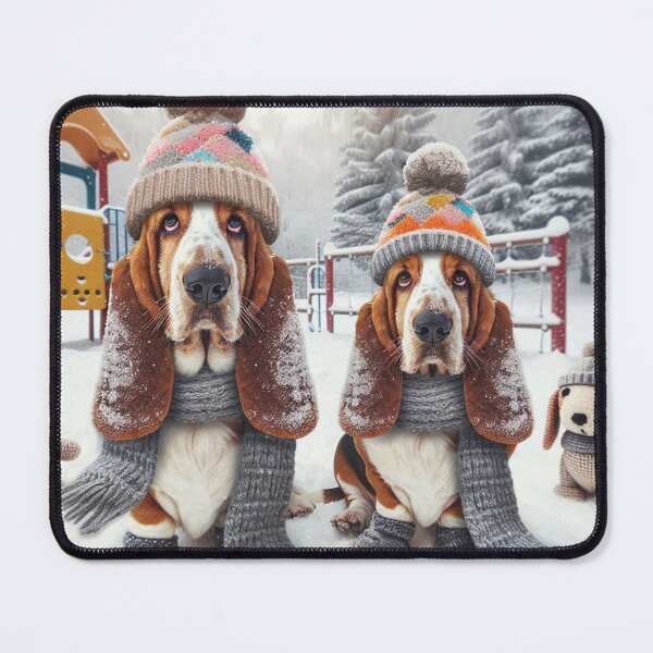 Item preview, Winter Whimsy Basset Hounds Dogs designed and sold by Wags & Tails.