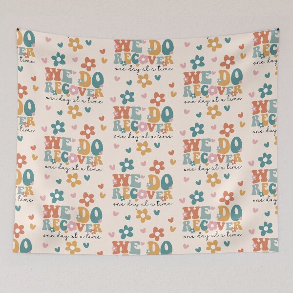 Item preview, We do recover one day at a time groovy typography designed and sold by DropsOfDopamine.