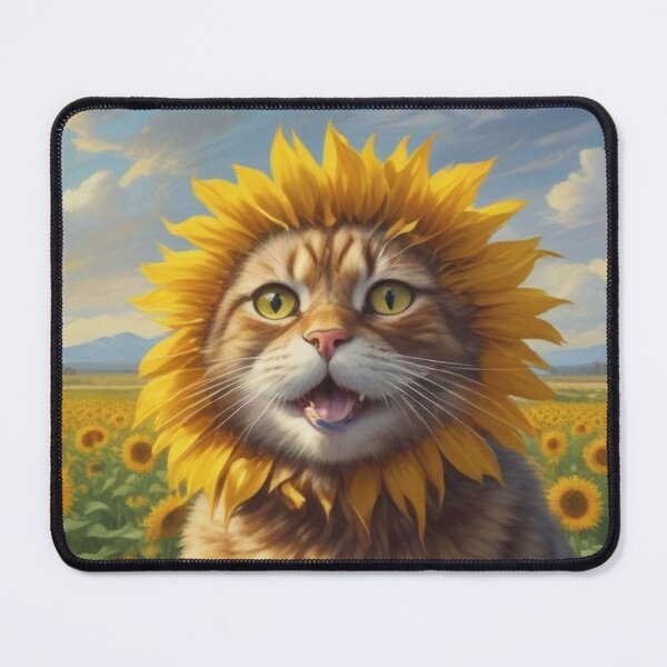 Item preview, Cat lion in sunflower field designed and sold by GasconyPassion.