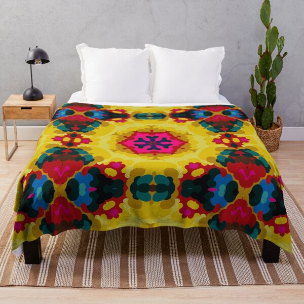 Item preview, Retro Mandala Yellow Blue and Pink designed and sold by WormholeOrbital.