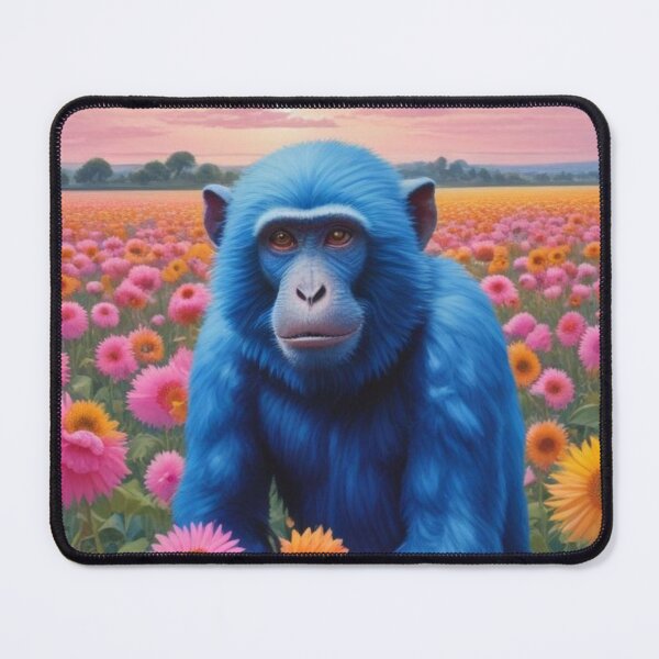 Item preview, Blue monkey in flowers designed and sold by GasconyPassion.