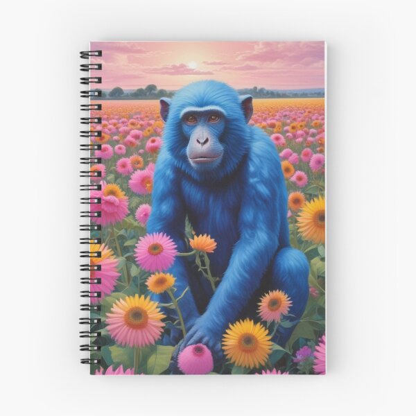 Item preview, Blue monkey in flowers designed and sold by GasconyPassion.