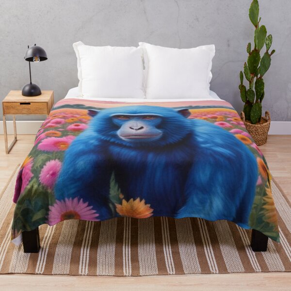 Item preview, Blue monkey in flowers designed and sold by GasconyPassion.