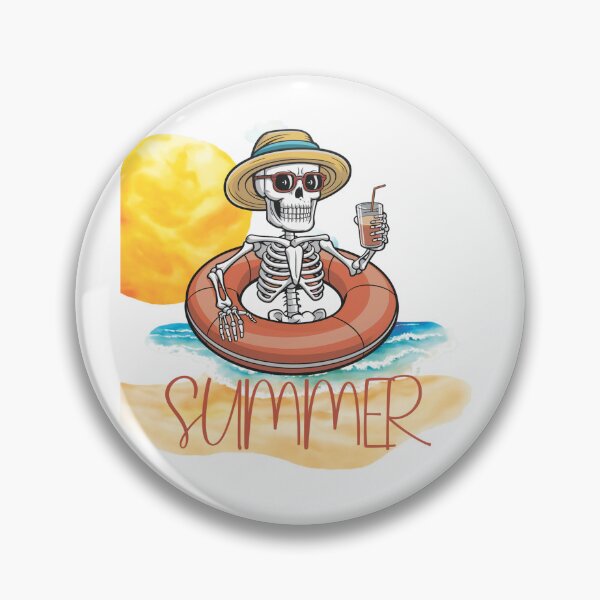 Item preview, A cute skeleton with a drink is bathing in the sea. designed and sold by MagelliShop.