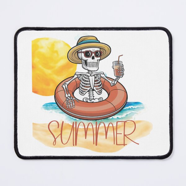 Item preview, A cute skeleton with a drink is bathing in the sea. designed and sold by MagelliShop.