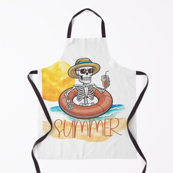 Item preview, A cute skeleton with a drink is bathing in the sea. designed and sold by MagelliShop.