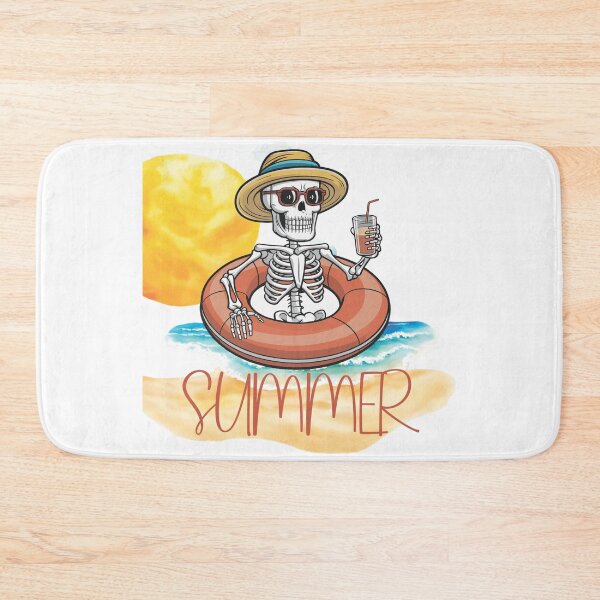 Item preview, A cute skeleton with a drink is bathing in the sea. designed and sold by MagelliShop.