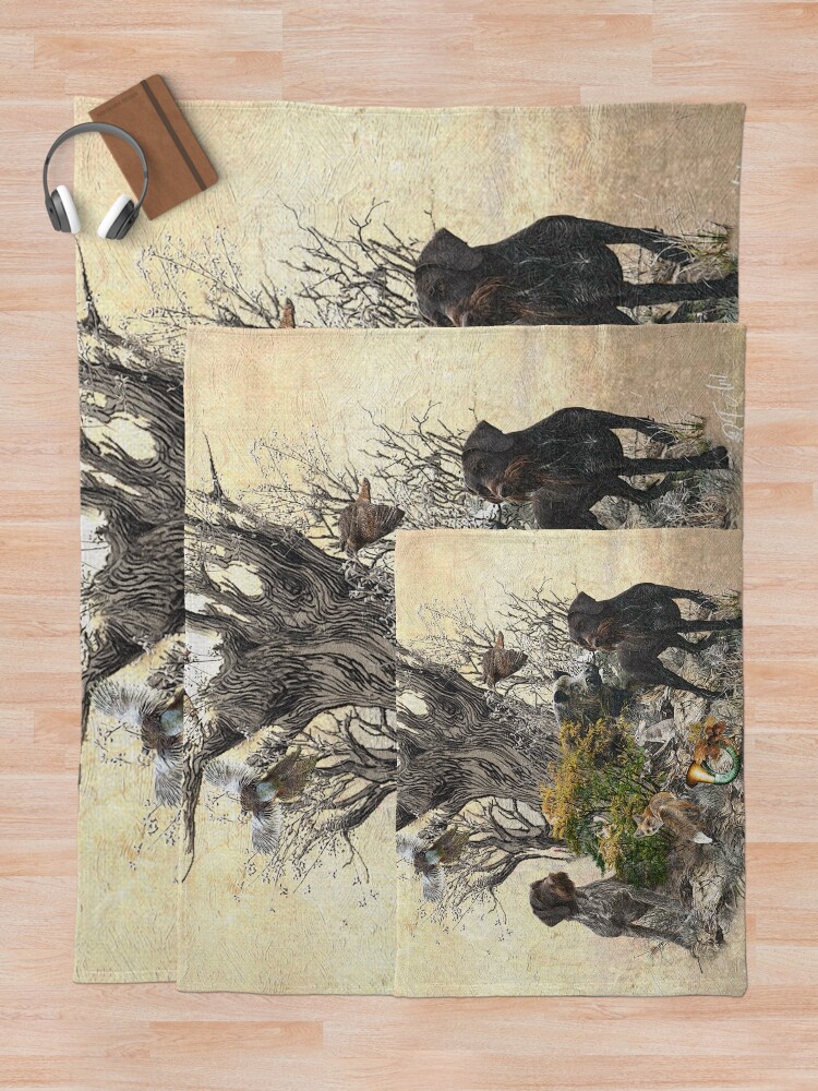 Thumbnail 5 of 6, Throw Blanket, Deutsch Drahthaar designed and sold by TammyHunterArt.