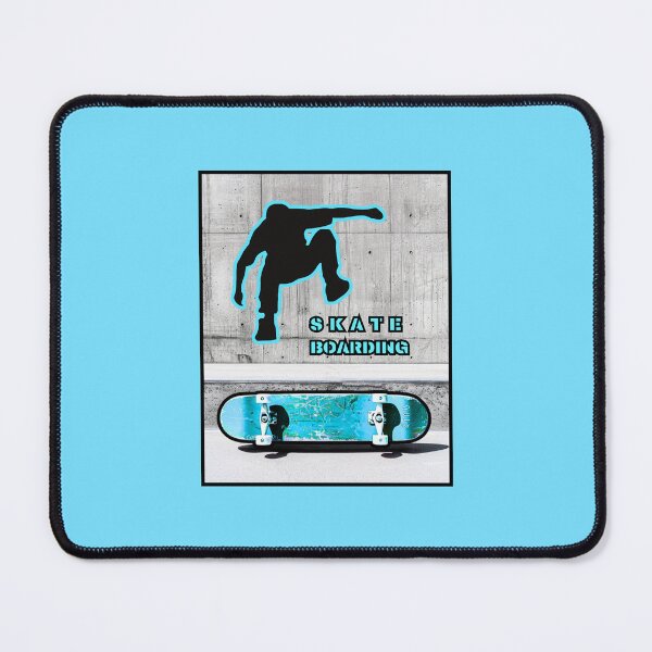 Item preview, Skateboarding - black and vivid azure graphics, vivid skateboard designed and sold by silent-violin.