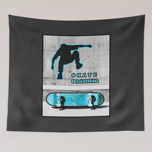Item preview, Skateboarding - black and vivid azure graphics, vivid skateboard designed and sold by silent-violin.