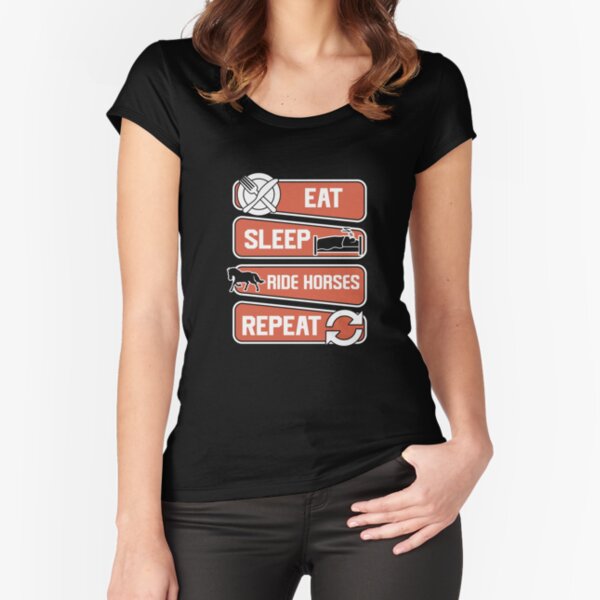 Item preview, Eat, sleep, ride horses, repeat - horse tee designed and sold by The TeeSmith.