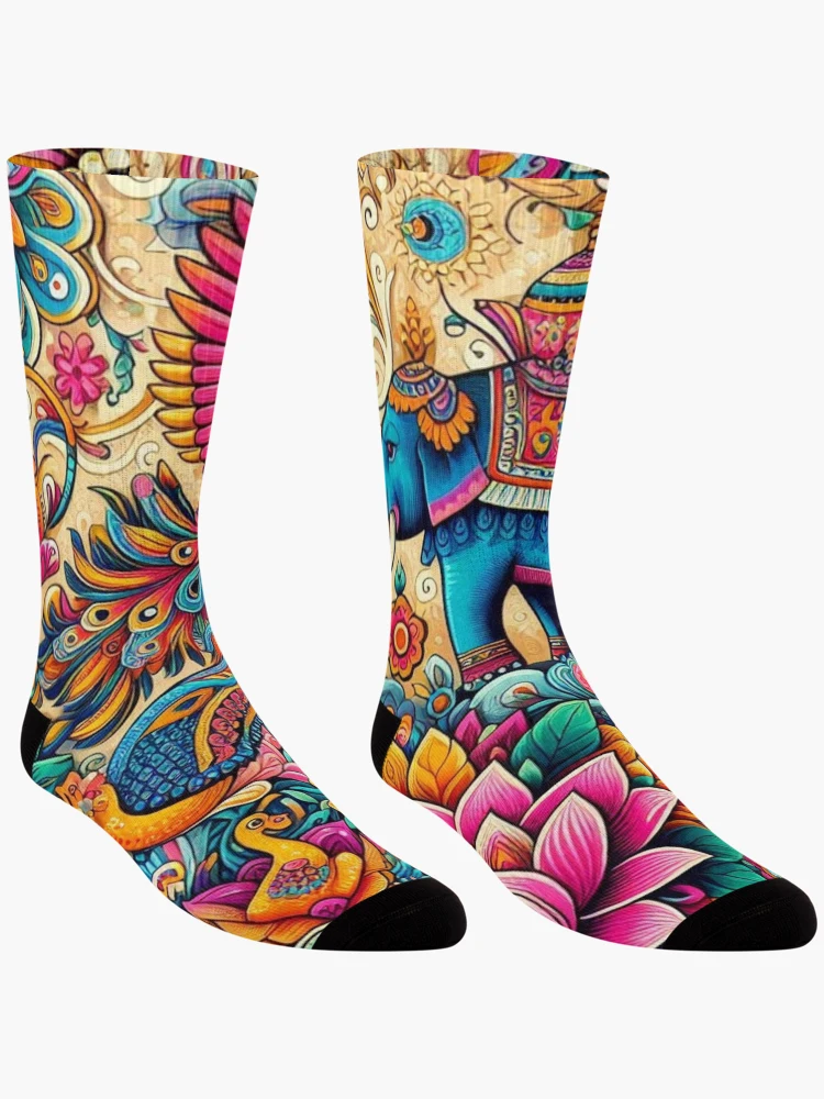 Thumbnail 3 of 5, Socks, Indian Pattern Inspired Designs designed and sold by Rui Fernandes.