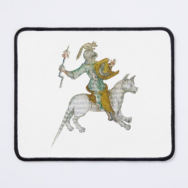Item preview, Weird medieval knight riding a cat/donkey designed and sold by elinaarbidane.