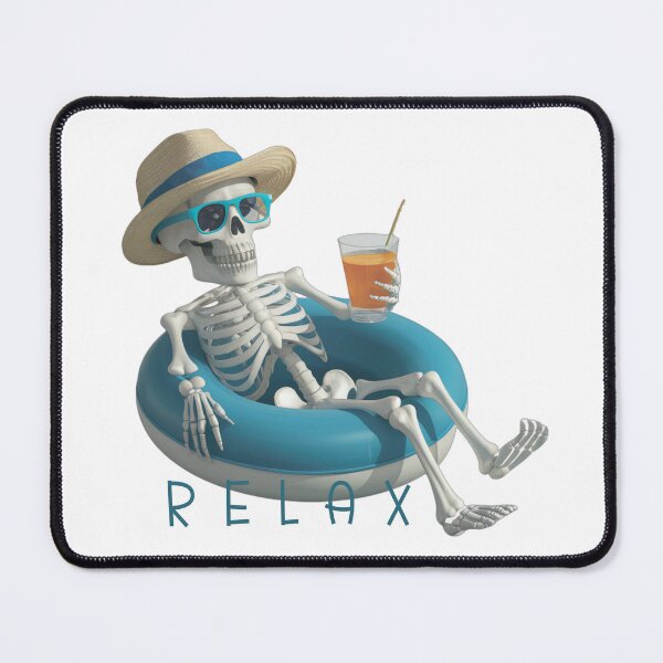Item preview, A cute skeleton with a drink bathes in the sea.Relax designed and sold by MagelliShop.