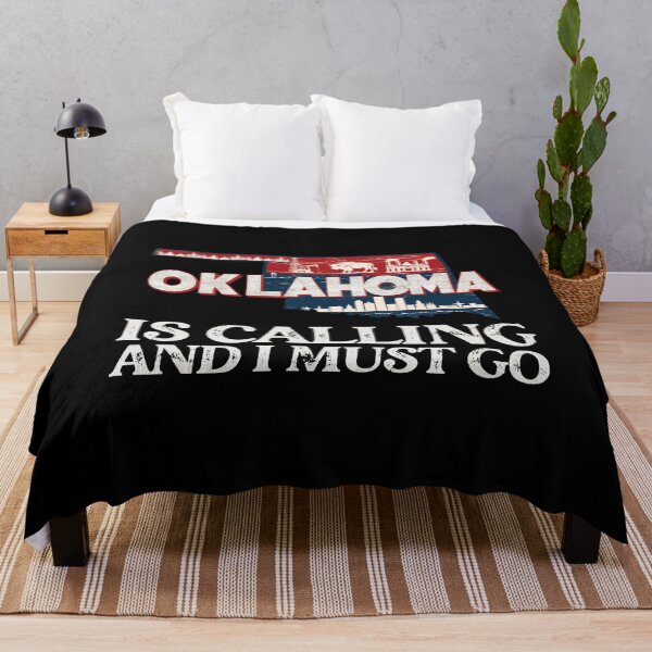 Artikelvorschau, Reisespruch Oklahoma is calling and I must go: Vintage Oklahoma Reiseplakat – Retro Minimalistische Design entworfen und verkauft von pod24.