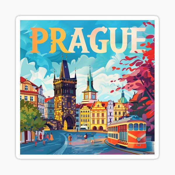 Item preview, Prague Print Prague Vector Art  designed and sold by nomiraclehere.
