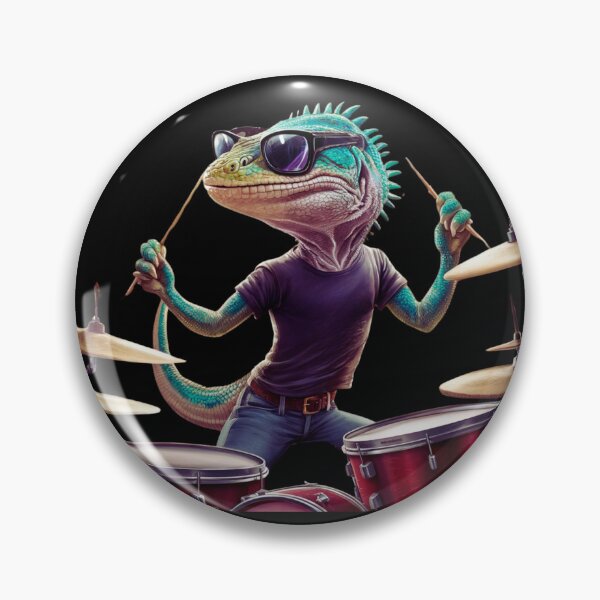 Item preview, Lizard playing drums designed and sold by JAGA-ALIME.