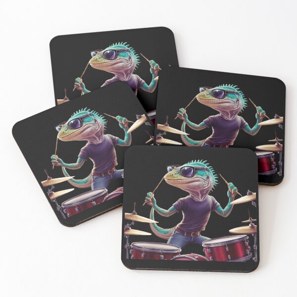 Item preview, Lizard playing drums designed and sold by JAGA-ALIME.