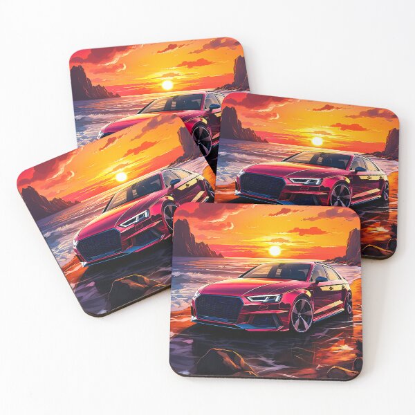 Item preview, Red Audi RS4 Avant at Sunset Beach designed and sold by RevUpDesign.