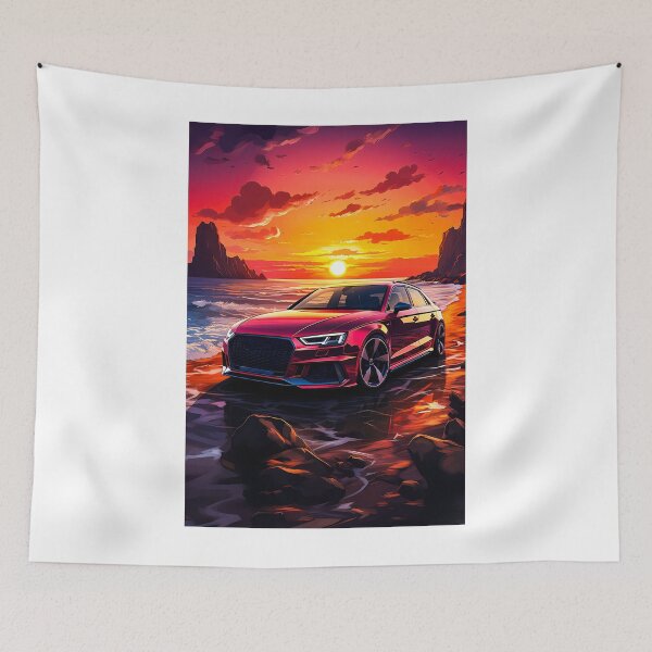Item preview, Red Audi RS4 Avant at Sunset Beach designed and sold by RevUpDesign.