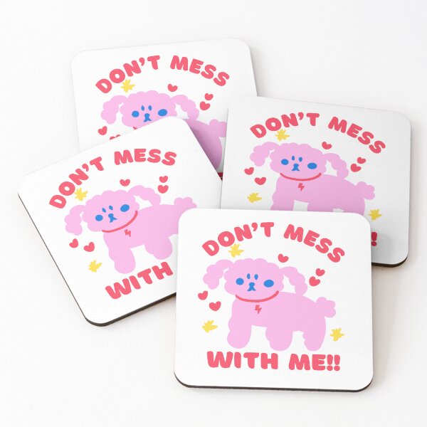 Item preview, "Don't Mess With Me" Angry Pink Dog Sticker designed and sold by HELL0WBELLO.