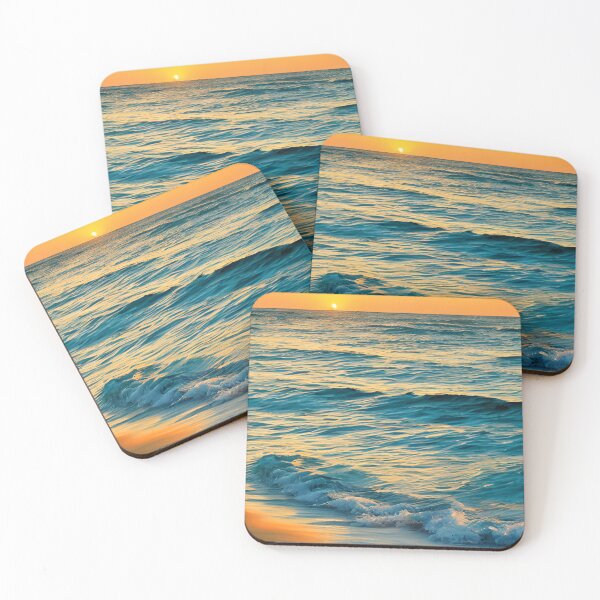 Item preview, Golden Blue Sunset Waves designed and sold by Chubuter.