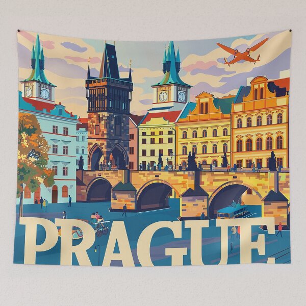 Item preview, Prague Print Prague Vector Art  designed and sold by nomiraclehere.