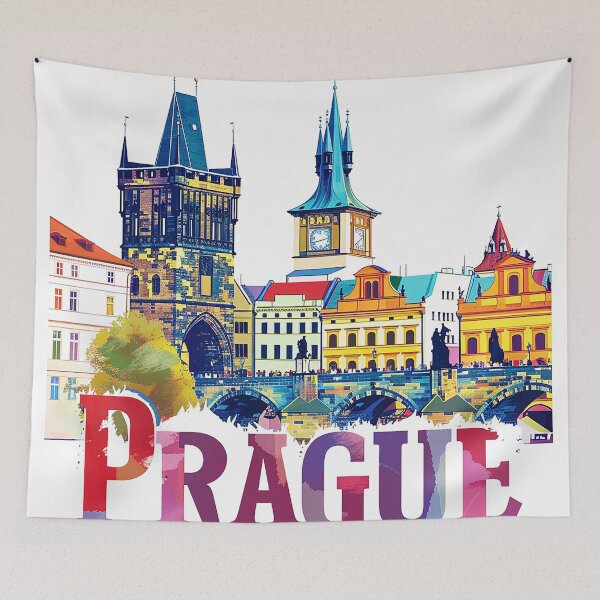 Item preview, Prague Print Prague Vector Art  designed and sold by nomiraclehere.