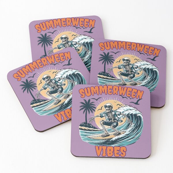 Item preview, Summerween Vibes a Halloween Skeleton Surfing enjoying Summer designed and sold by Nabucodonoshop.