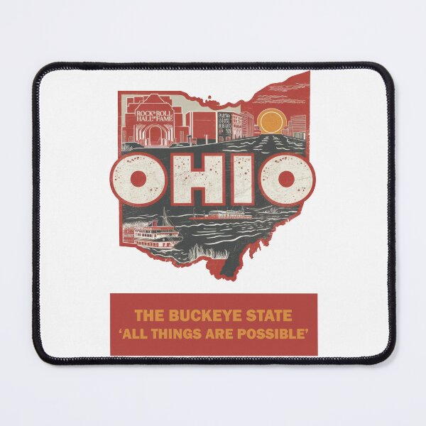 Item preview, USA State Maps Retro Travel Style OHIO designed and sold by IBTees.